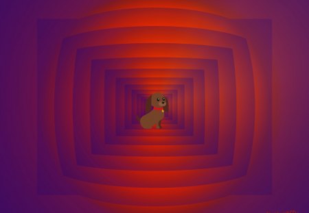 â™¥ Dog Waiting â™¥ - abstract, dog, waiting dog, abstract room, mind teaser