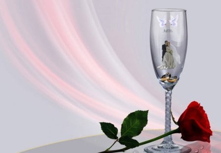 Beautiful Rose - rose, love, beautiful, glass