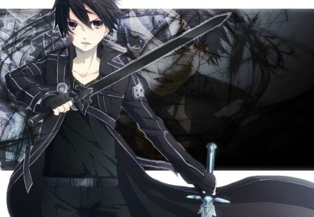 Kirigaya Kazuto - cool, game, wall, sword art, anime, series