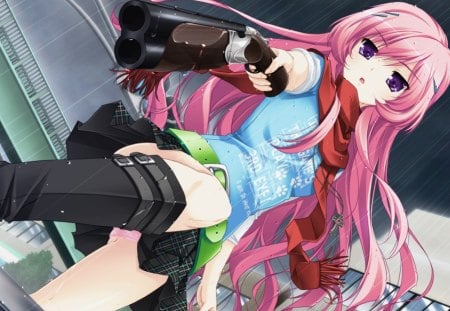 Kana Mukougaoka - revolver, anime, anime girl, kana mukougaoka, shinigami no testament