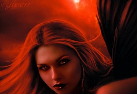 __unforgiven. - beautiful, red, girl, angel