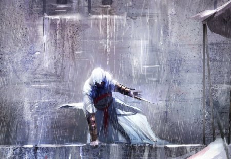 Assassins Creed - street, assassin, assassins creed, rain