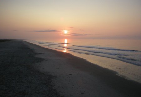 Sunrise over Isle of Palms - sunrise, ocean, nature, beach