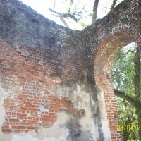 Old Sheldon Church Burn Marks