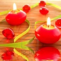 spa candle and water