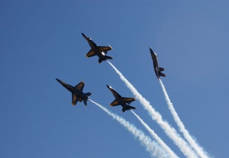 Blue Angels - aircraft, airshow, blue angels, military