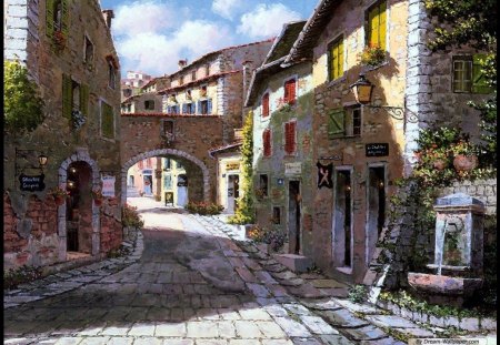 Beautiful Old Town Street - old town, street, houses, architecture