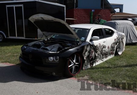 Charger - white, mopar, paint, black