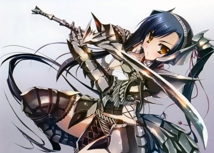 Warrior Girl cute - armor, pretty, anime, cute, sword, girl warrior