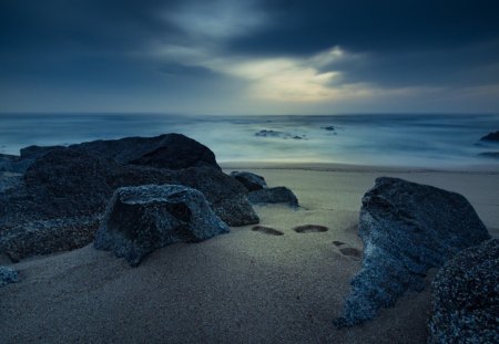 Blue Day - sky, beach, ocean, blue, day