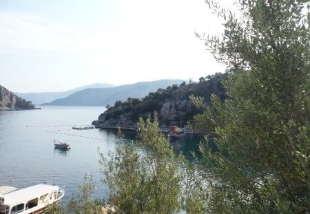 Turcja,Turunc - hills, water, turcja, summer, turunc, blue, vacation, sea, the olive tree, the bay, mountains, rocks