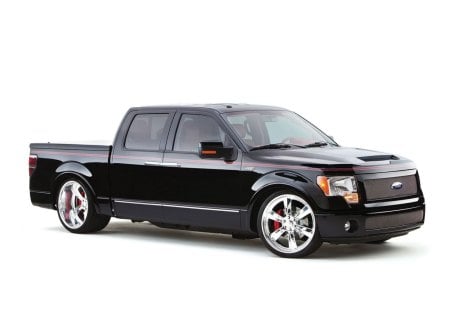 2012 Ford F-150 - truck, black, ford, chrome wheels