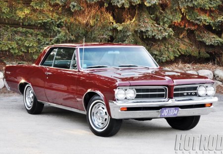 1964-Pontiac Gto - 64, pontiac, maroon, classic