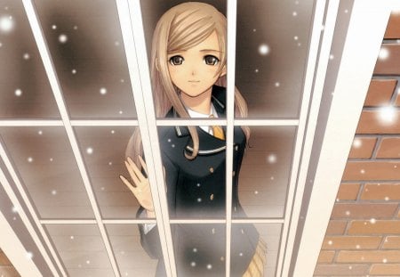 Snow - snow, school, girl, uniform