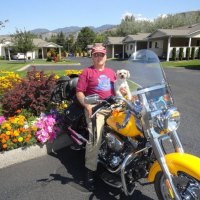 MOJO AND ME ON HARLEY