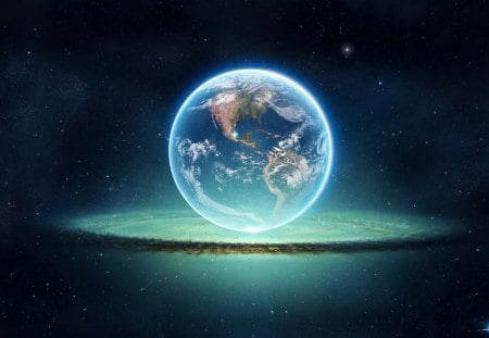 PEARL EARTH - sky, space, star, galaxy, blue, photoshop, planet, pearl, earth