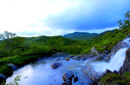 MOUNTAIN STREAM FALLS - stream, nature, falls, mountain