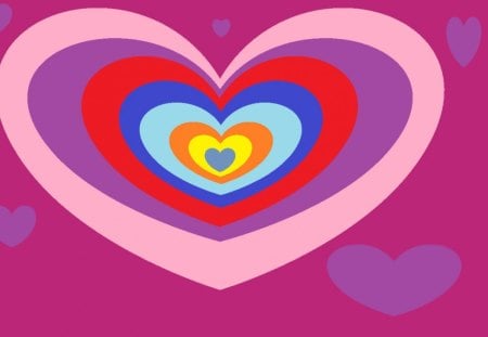 cool heart3 - maroon, purple, lightblue, pink