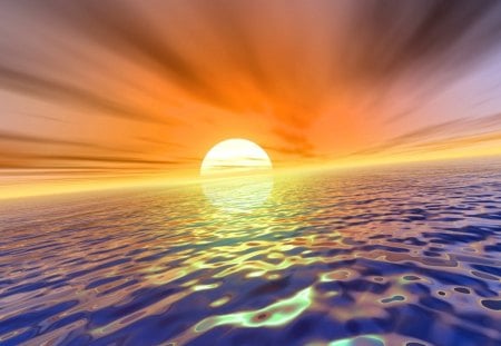 Amazing sea sunset - sunset, sea