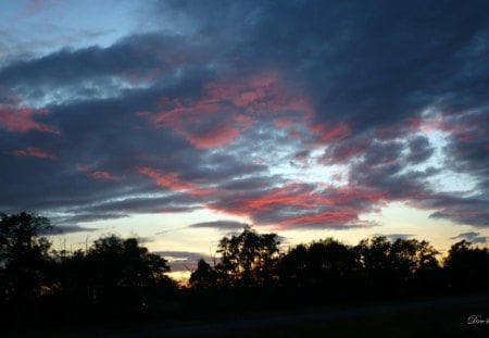 Stormy Washington Sunset - sky, clouds, sunset, widescreen, washington