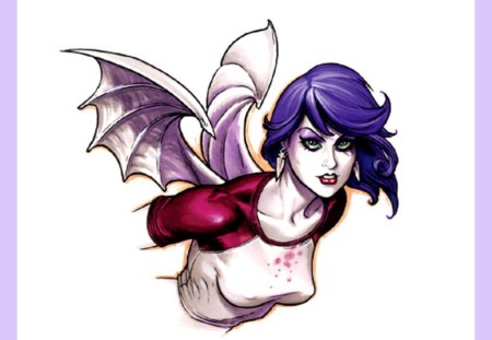 Silver Winged Ivory - vampire, purple, ivory, silver