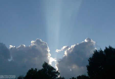 Rays of Sun through Clouds - clouds, heaven-like, rays, sun