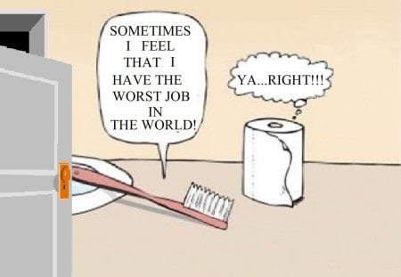 hahaha! - comic, tooth brush, paper towel, funny