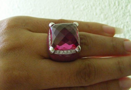 Eat Your Heart Out Pink - jewelry, gems, rings, hand, pink, sapphire