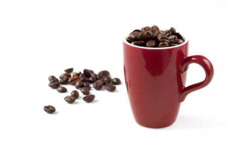 strong coffee - cofee, red, beans, mug