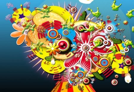 Colourful Cracker - flower, objects, modern