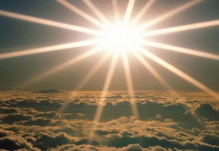 Above the Clouds - sky, star, sparkle, sun