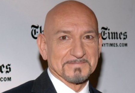 Ben Kingsley - male, great eyes, no hair, actor, sweet, great man