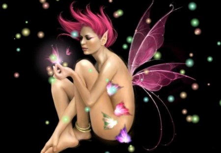 Pink Fairy Elf - elf, fairy, fantasy, pink