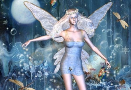 Blue Fairy - fairy, fantasy, magic, blue