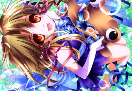 Moriya Suwako - moriya, colorful, anime, blue, girl, cute, suwako, sweet