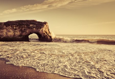 Ocean Waves - rock, ocean, sea, waves