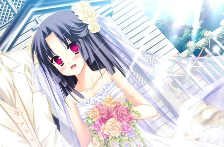 Tokiha Shinoyama - white, diamic days, anime, tokiha shinoyama, anime girl, bride