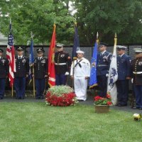 The Honor Guard in front of the Vietman Traveling Wall