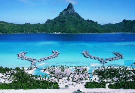 four seasons bora bora resort - lagoon, beach, mountain, resort