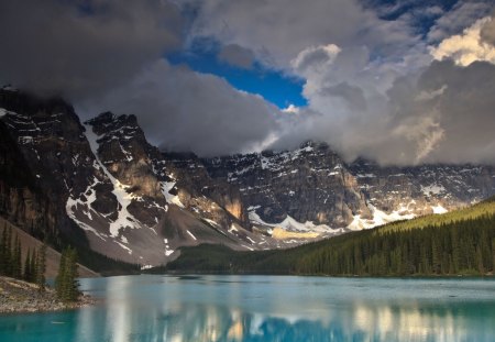 Canada - clouds, water, beautiful, snow, canada, nature, mountains, lakes, sky