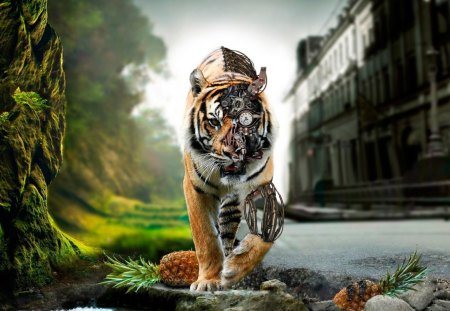 Amazing Tiger - cats, animals, tiger, robot, beautiful