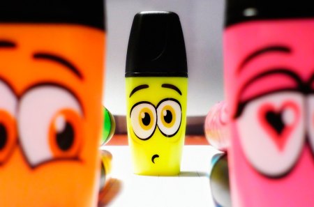 Funny Markers - abstract, faces, eyes, photography, beautiful, colorful, funny, markers