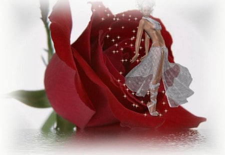 Rose Fairy - love, fairy, fantasy, rose