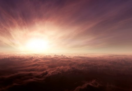 above the clouds - clouds, sunset, nature, sky