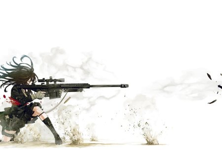 .50 cal girl - anime, girl, guns, 50 cal