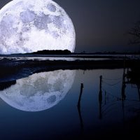 huge moon reflection