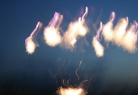 Fireworks 02 - white, red, lights, pink, fireworks, photography