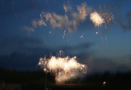 Fireworks 10 - white, red, fireworks, photography, blue