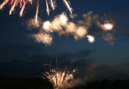 Fireworks 11 - white, red, pink, fireworks, light, photography