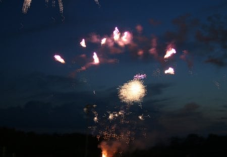 Fireworks 16 - white, blue, red, photography, fireworks